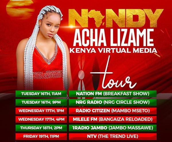Nandy 'Takesover' Kenyan Radio Stations Thanks to Viral Hit 'Acha Lizame ⚜  Latest music news online